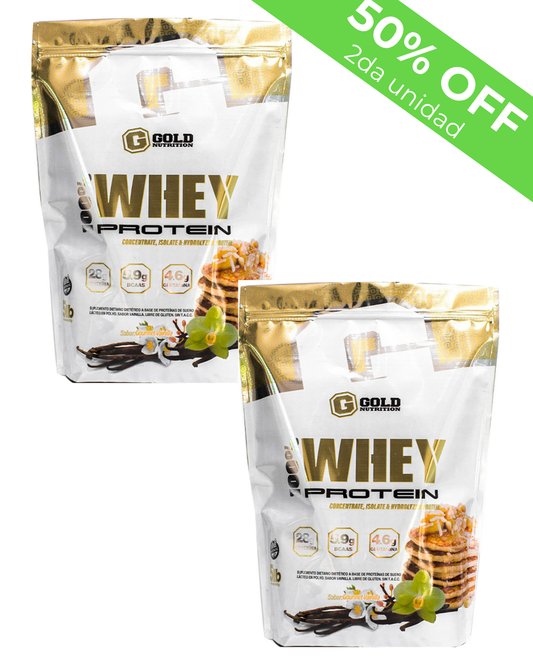 x2 WHEY PROTEIN GOLD NUTRITION 2lb (2,27kg)