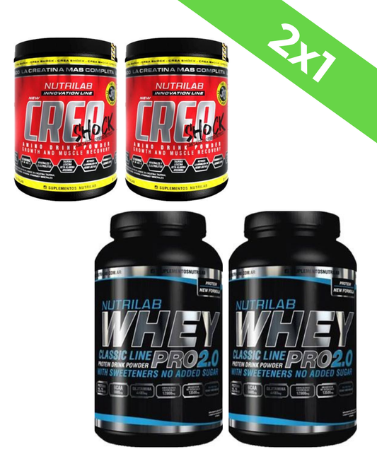 2x1 PACK NUTRILAB - WHEY PROTEIN PRO x1kg + CREATINA x300gr